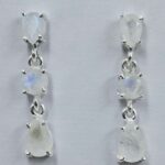 Rainbow Moonstone Sterling Silver Earring (RS1-113)