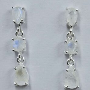 Rainbow Moonstone Sterling Silver Earring (RS1-113)