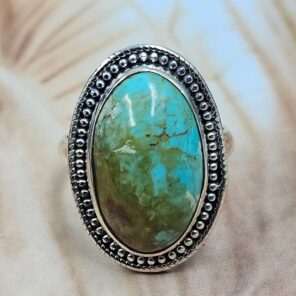 Kingman Turquoise Size US 6 925 Sterling Silver Ring (REXT81-32)