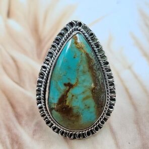 Kingman Turquoise Size US 6 925 Sterling Silver Ring (REXT81-33)