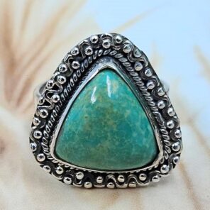 Kingman Turquoise Size US 6 925 Sterling Silver Ring (REXT81-34)