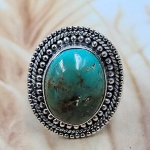 Kingman Turquoise Size US 6 925 Sterling Silver Ring (REXT81-35)