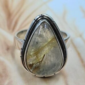 Golden Rutile Size US 6 925 Sterling Silver Ring (REXT81-40)