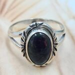 Black Opal Size US 5 925 Sterling Silver Ring (REXT81-27)