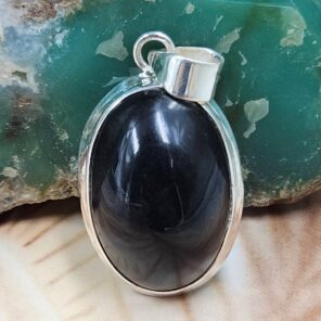 Black Onyx 925 Sterling Silver Pendant (REXT81-28)