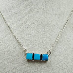 Kingman Turquoise 925 Sterling Silver Necklace (REXT81-30)