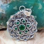 Emerald 1.5" 925 Sterling Silver Pendant (RS38-66)