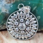 White Topaz 1.5" 925 Sterling Silver Pendant (RS38-73)