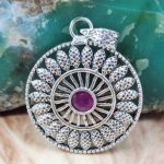 Ruby 1.5" 925 Sterling Silver Pendant (RS38-77)