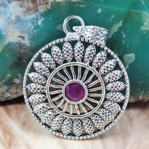 Ruby 1.5" 925 Sterling Silver Pendant (RS38-77)