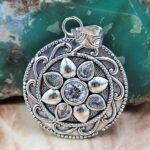 White Topaz 1.5" 925 Sterling Silver Pendant (RS38-80)