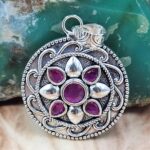 Ruby 1.5" 925 Sterling Silver Pendant (RS38-81)