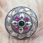 Ruby & Emerald Size US 7 925 Sterling Silver Ring (RS38-115)