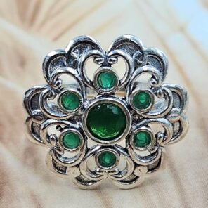 Emerald Size US 7 925 Sterling Silver Ring (RS38-118)