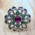 Ruby & Emerald Size US 7 925 Sterling Silver Ring (RS38-124)