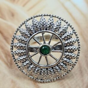 Emerald Size US 7 925 Sterling Silver Ring (RS38-128)