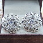 Cubic Zirconia 1" 925 Sterling Silver Stud Earrings (RS38-90)
