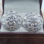 Cubic Zirconia 1" 925 Sterling Silver Stud Earrings (RS38-98)