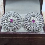 Ruby 1" 925 Sterling Silver Stud Earrings (RS38-100)