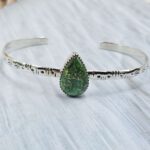 Sonoran Gold Turquoise Adjustable Sterling Silver Bangle (REXT42-296)