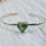 Sonoran Gold Turquoise Adjustable Sterling Silver Bangle (REXT42-298)