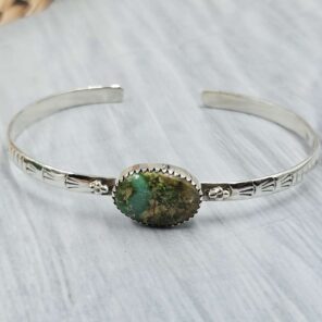Sonoran Gold Turquoise Sterling Silver Bangle (REXT42-289)