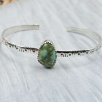 Sonoran Gold Turquoise Adjustable Sterling Silver Bangle (REXT42-300)