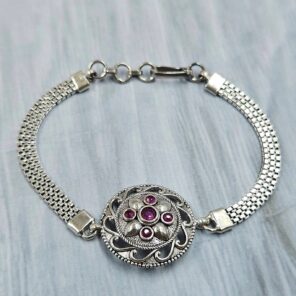 Ruby 925 Sterling Silver Bracelet (RS38-105)