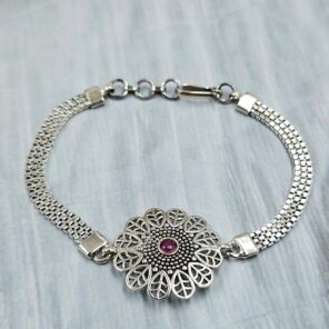 Ruby 925 Sterling Silver Bracelet (RS38-108)