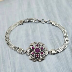 Ruby 925 Sterling Silver Bracelet (RS38-109)