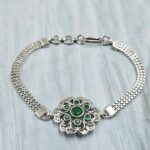 Emerald 925 Sterling Silver Bracelet (RS38-110)