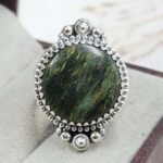 Green Opal Size US 8 Sterling Silver Ring (REXT110-239)