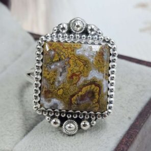Kerrouchen Seam Agate Size US 8 Sterling Silver Ring (REXT110-246)