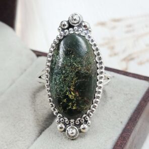 Green Opal Size US 10 Sterling Silver Ring (REXT110-240)