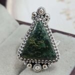 Green Opal Size US 7 Sterling Silver Ring (REXT110-237)