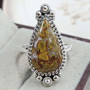 Kerrouchen Seam Agate Size US 10 Sterling Silver Ring (REXT110-245)