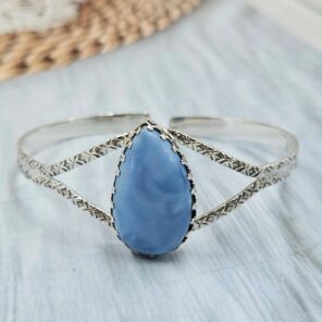 Blue Opal 925 Sterling Silver Bangle (REXT81-41)