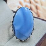 Blue Opal Size US 8 925 Sterling Silver Ring (REXT119-316)