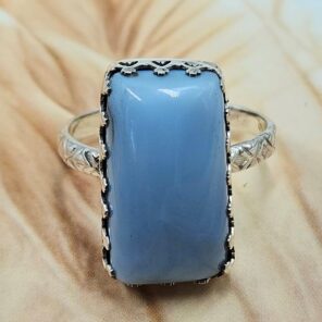 Blue Opal Size US 11 925 Sterling Silver Ring (REXT119-326)