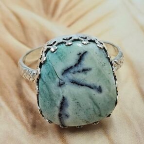 Variscite Size US 10 925 Sterling Silver Ring (REXT119-321)