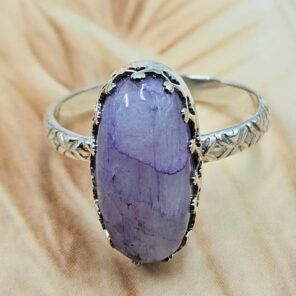 Purple Rainbow Moonstone Size US 11 925 Sterling Silver Ring (REXT119-327)