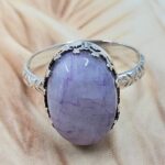 Purple Rainbow Moonstone Size US 10 925 Sterling Silver Ring (REXT119-323)