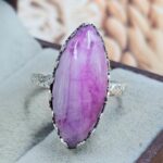 Pink Rainbow Moonstone Size US 8 925 Sterling Silver Ring (REXT119-310)