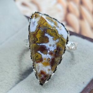 Kerrouchen Seam Agate Size US 7 925 Sterling Silver Ring (REXT119-305)