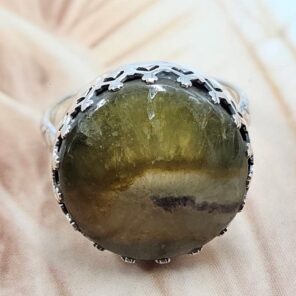 Septarian Size US 8 925 Sterling Silver Ring (REXT119-318)