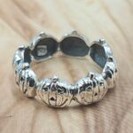 Pumpkin Face 925 Sterling Silver Halloween Spooky Ring (REXT51-306)
