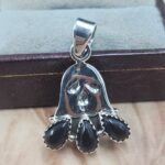 Black Onyx Ghost 925 Sterling Silver Spooky Pendant (REXT51-309)