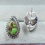 Yungai Green Turquoise 0.5" 925 Sterling Silver Stud Earrings (REXT32-99)