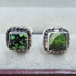 Yungai Green Turquoise 0.5" 925 Sterling Silver Stud Earrings (REXT32-101)
