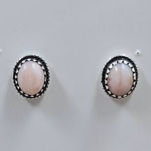 Pink Opal 0.5" 925 Sterling Silver Stud Earrings (REXT36-169)